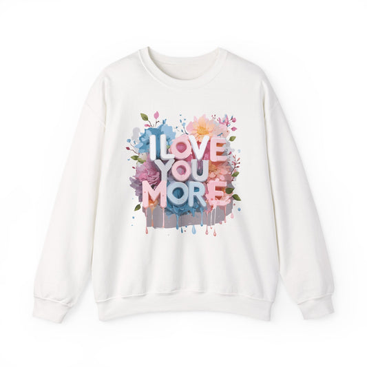 Floral Love Sweatshirt Unisex Heavy Blend Crewneck Valentines Day 50 50 Cotton Polyester Gildan 18000