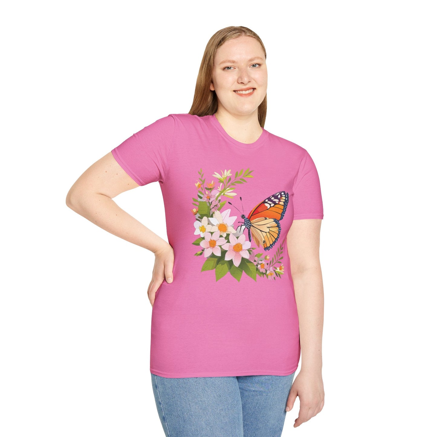 Monarch Butterfly T Shirt Unisex Softstyle Gildan 64000 100 Percent Cotton Tee Breathable