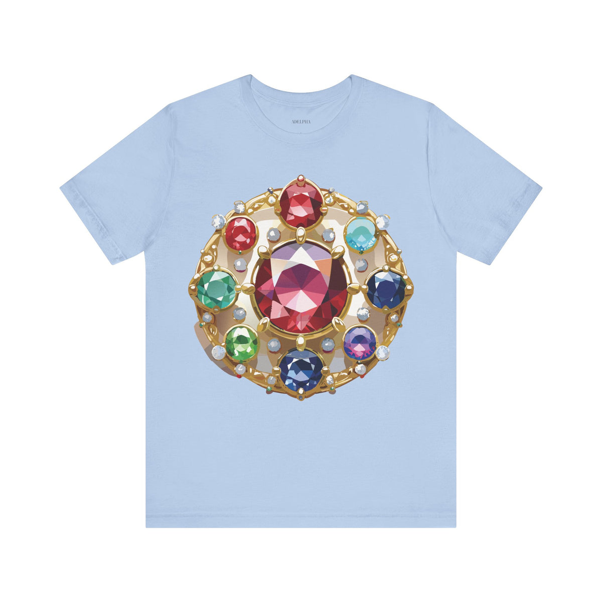 Jewelry Graphic Unisex Cotton Bella+Canvas Tee with Gemstones Art Design m34