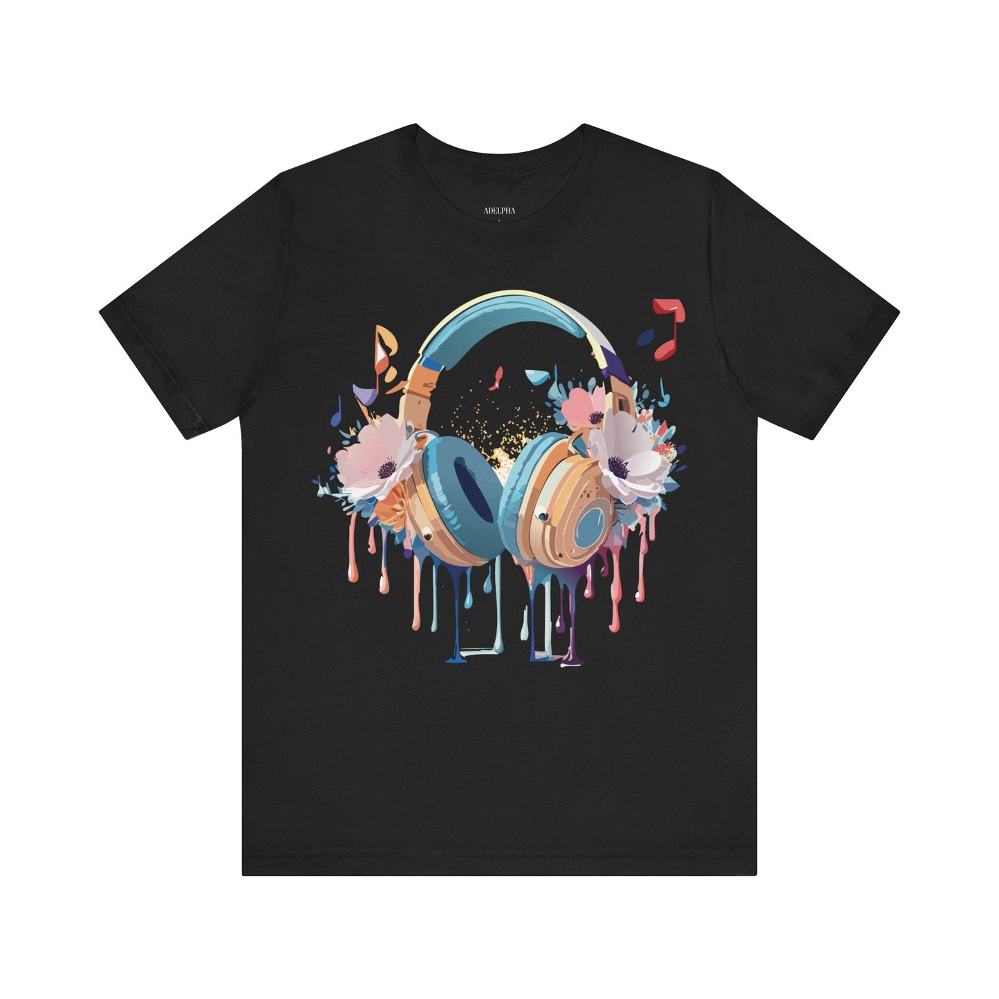 Music Graphic Unisex 100 Cotton Vintage Art with Musical Elements Tee 102