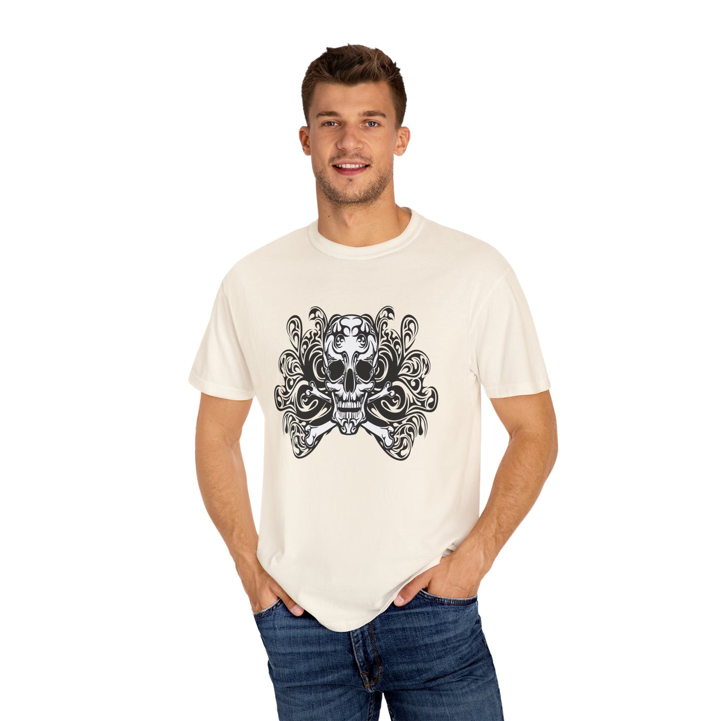 Unisex Cotton Tee Shirt with Skull