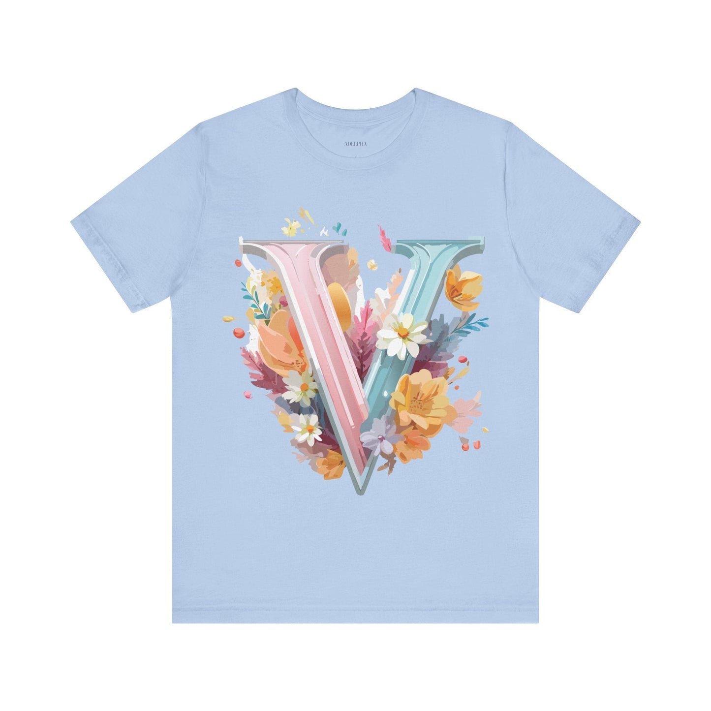 Letter V Graphic Tee Unisex Jersey Short Sleeve Art Design  Vintage Inspired
