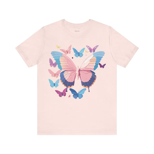 Butterfly Graphic Unisex Cotton Bella+Canvas Tee with Art Design n19