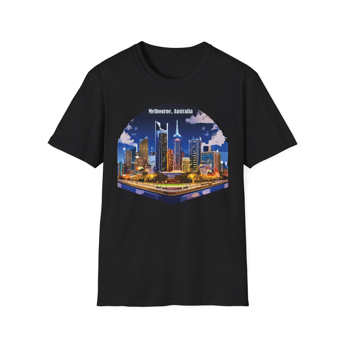 Melbourne Australia Skyline T-Shirt | Cityscape Nightscape Tee