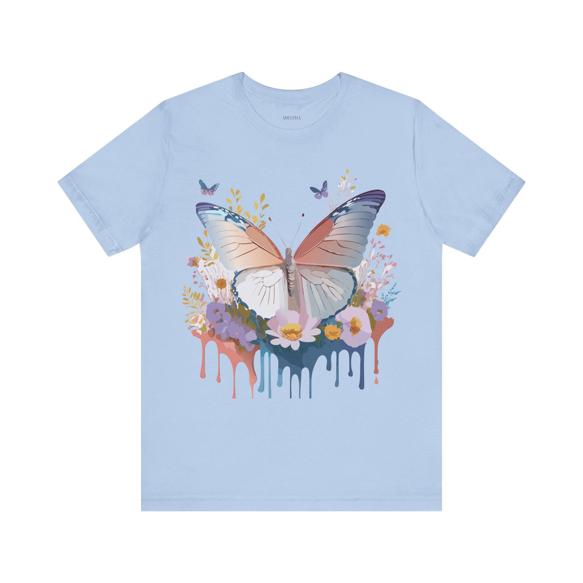 Butterfly Graphic Unisex Cotton Bella+Canvas Tee with Art Design n106