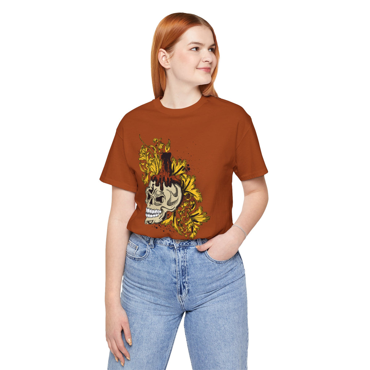 Rock Skull Graphic Design Tee, Skull Shirt, Vintage Tees, Art Design T-Shirt, Vintage Graphic Tee, Art Shirts with Skulls 3