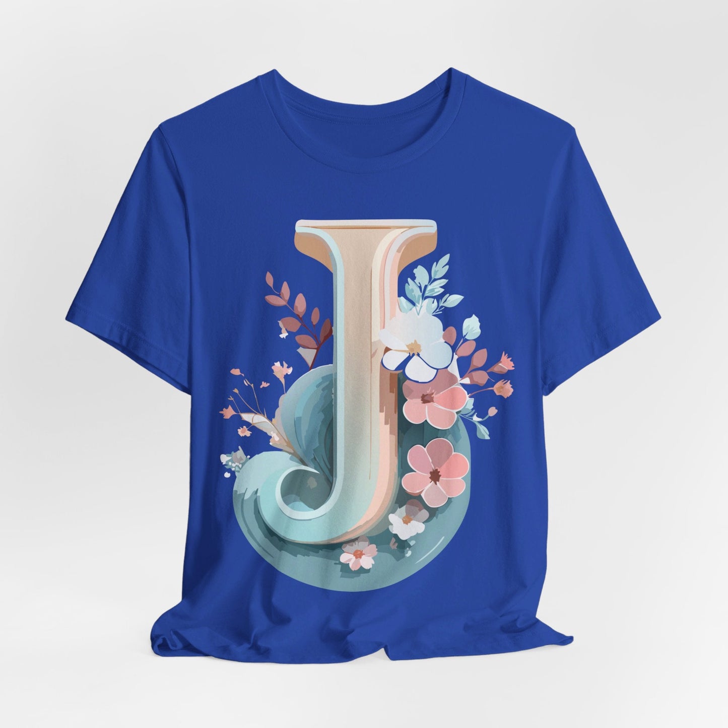 Letter J Shirt Graphic Unisex Tee With Original Vintage Inspired Artwork By Adelpha