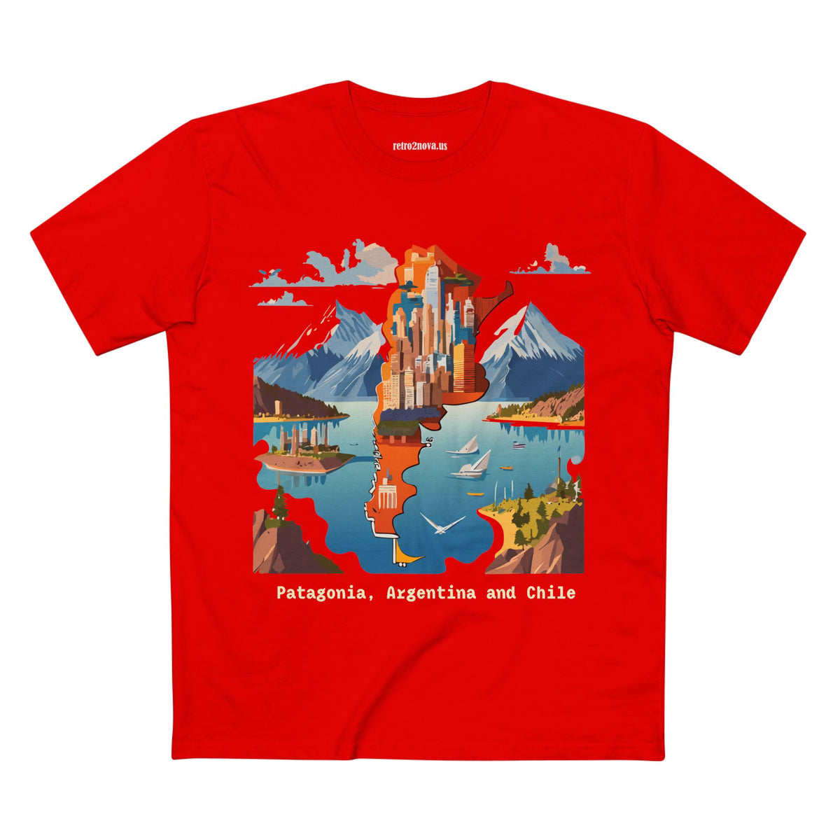 Patagonia Argentina and Chile map T-Shirt | Patagonia map tee