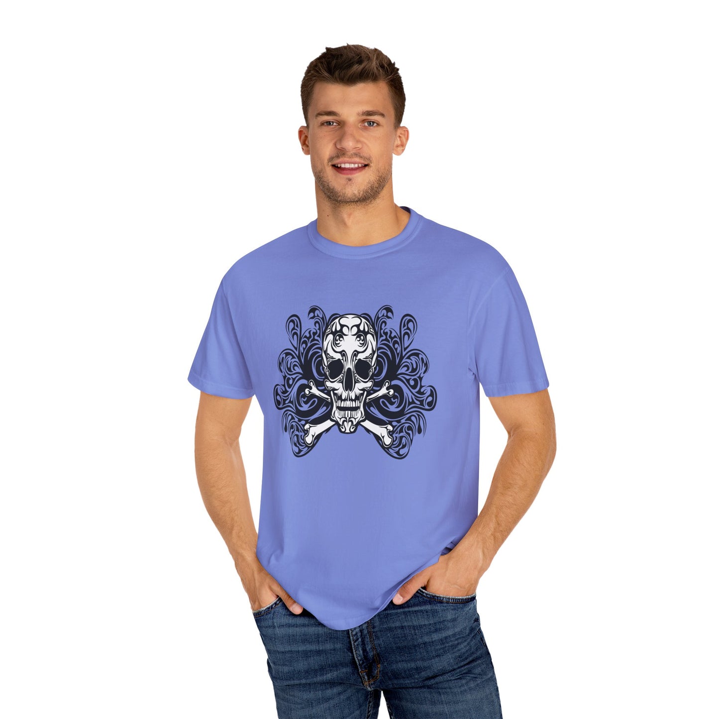 Unisex Cotton Tee Shirt with Skull