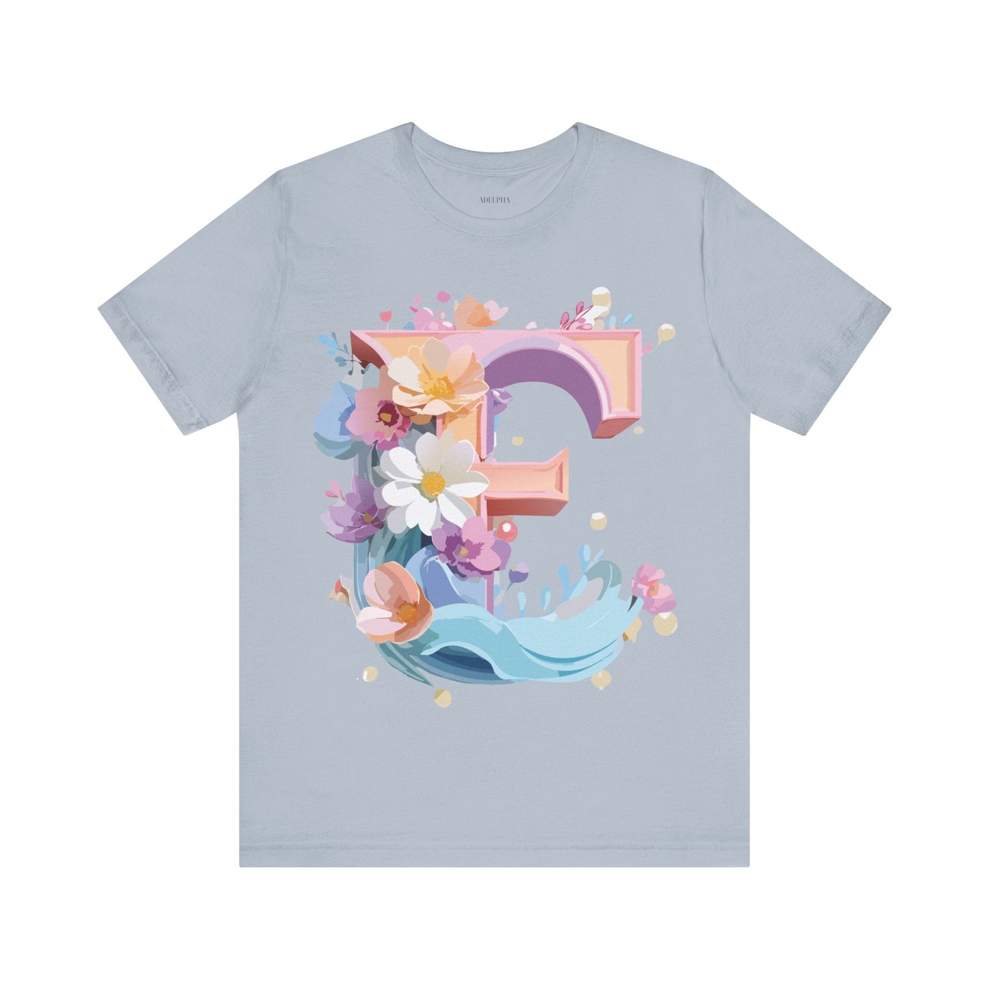 Letter E Shirt Graphic Tee Unisex Vintage Inspired Artwork By Adelpha Premium Short Sleeve