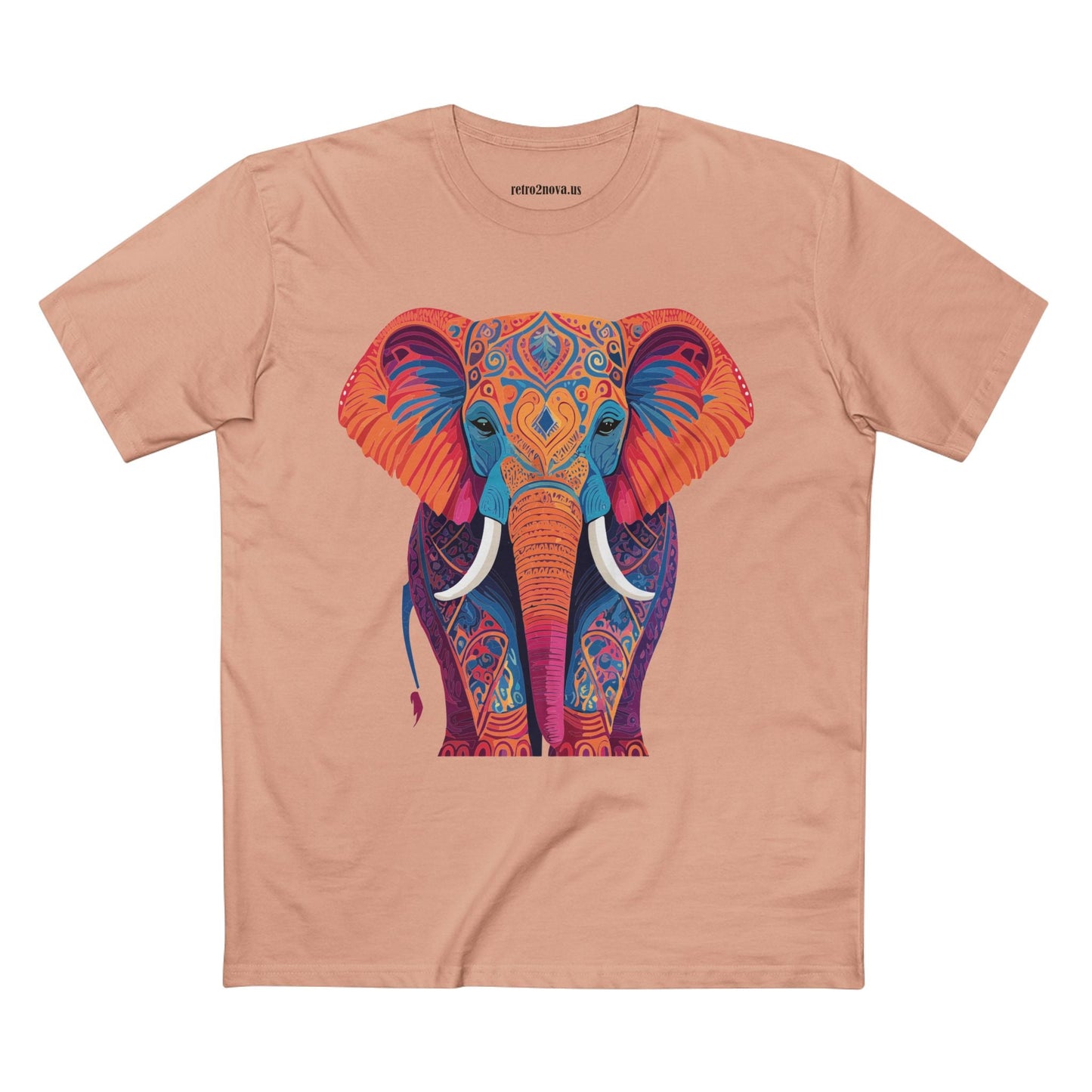 Unisex Elephant Shirt Premium Cotton Tee With Original Art Design By Retro2Nova Soft Breathable Everyday Comfort