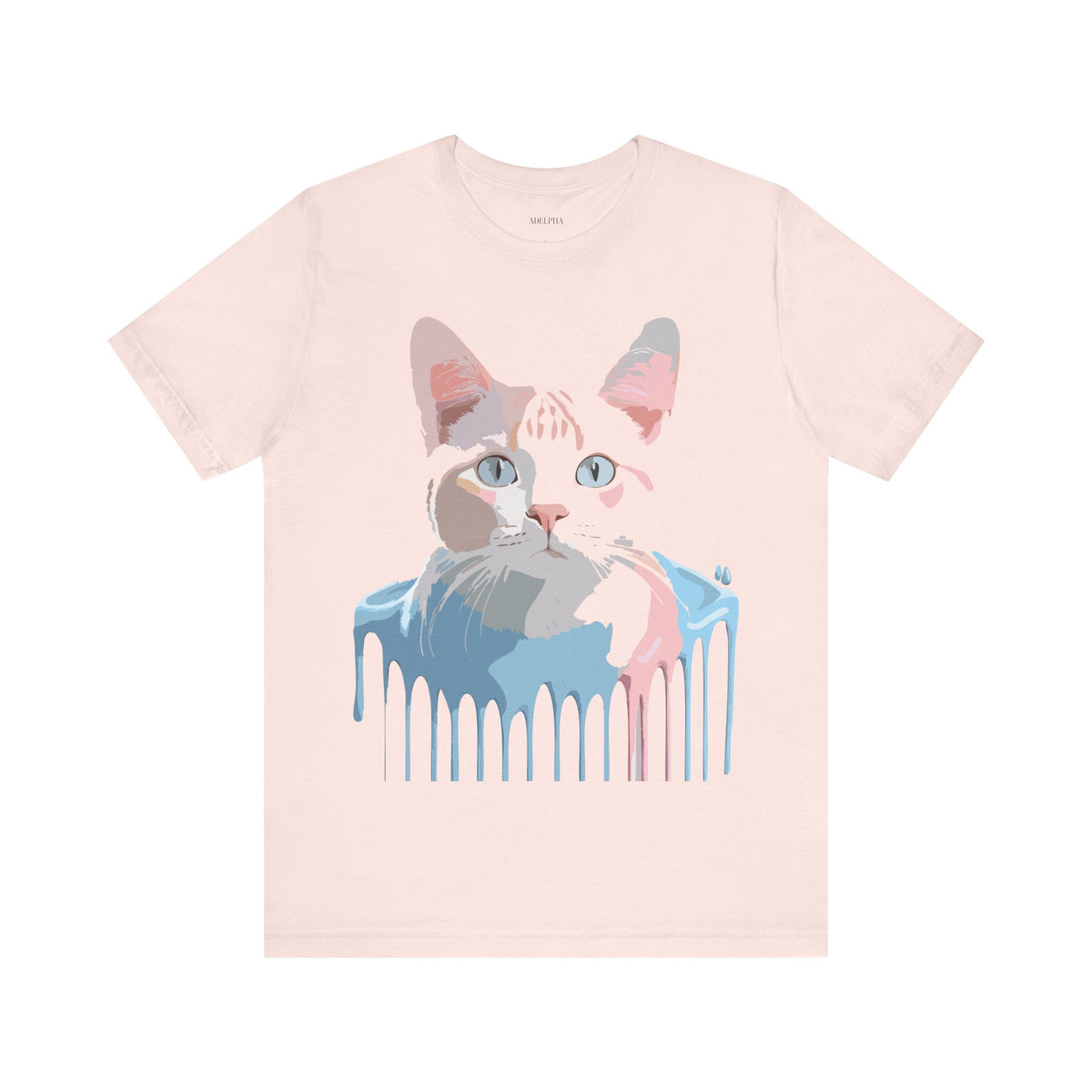 Cat Graphic Unisex Cotton Bella+Canvas Tee with Art Animal Design d04