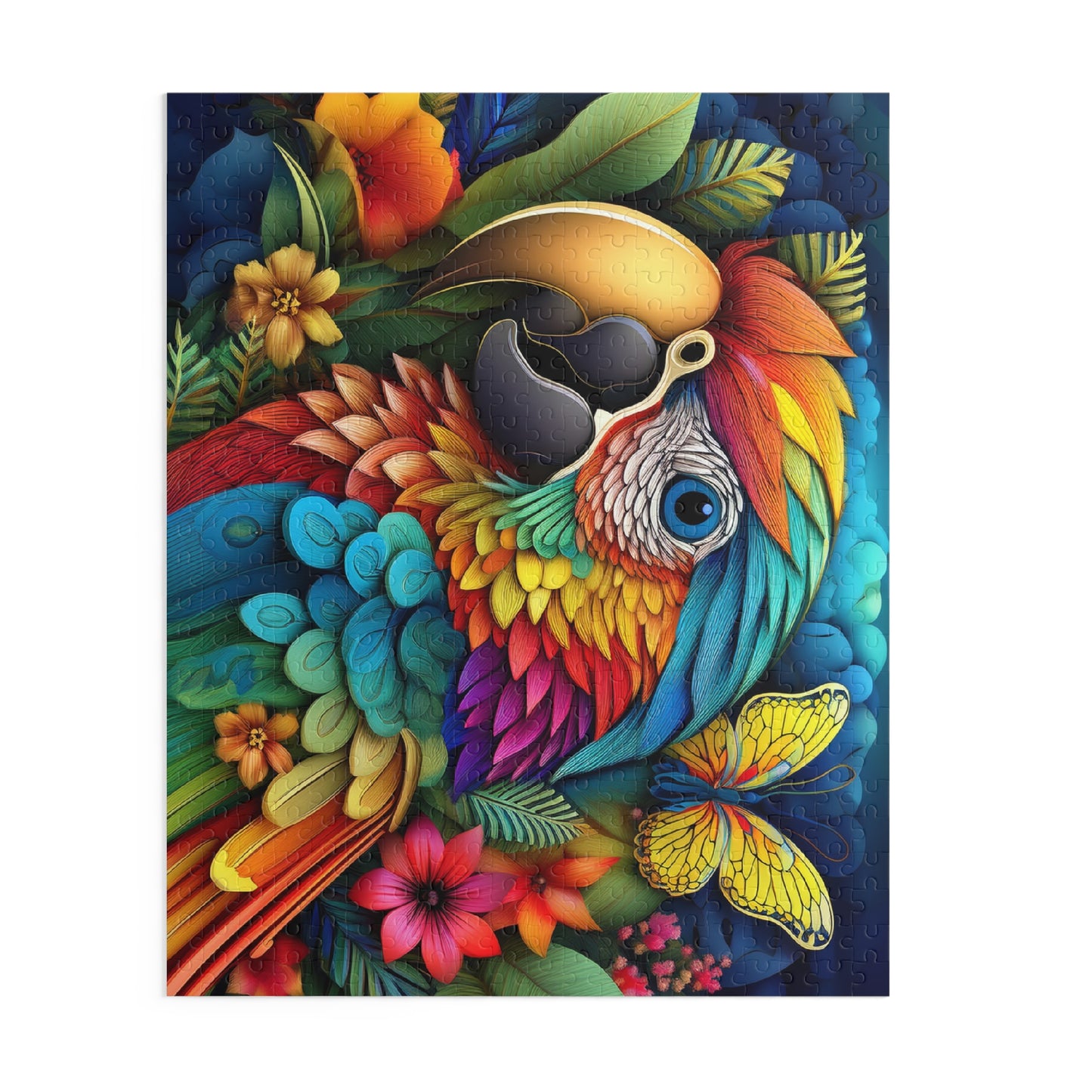 Puzzles-34 Kids Parrot Puzzle 500-Piece | Floral Parrot Puzzle 500-Piece, Birds Kids Puzzles Size: 16" x 20",  Ages 9+