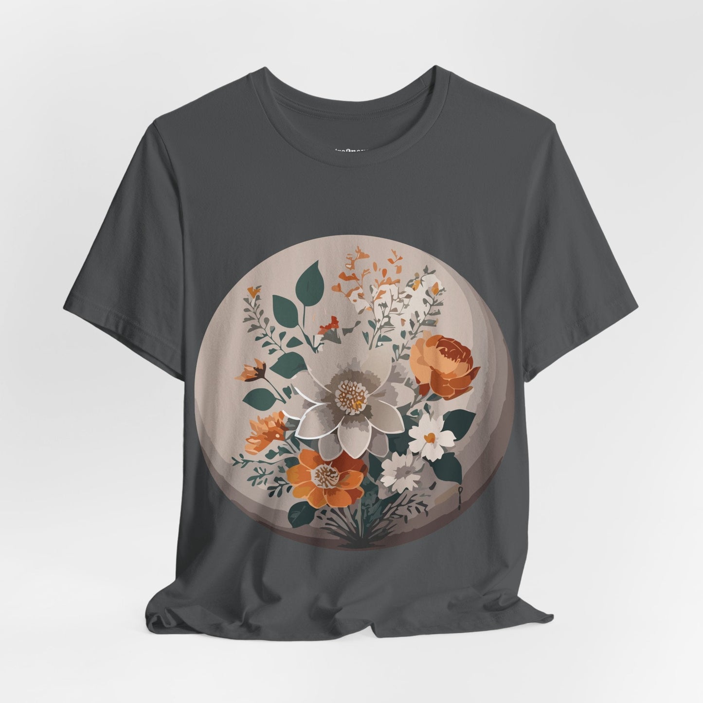 Retro2Nova Floral Shirt Unisex Short Sleeve Tee Lightweight Breathable Cotton Blend Jersey