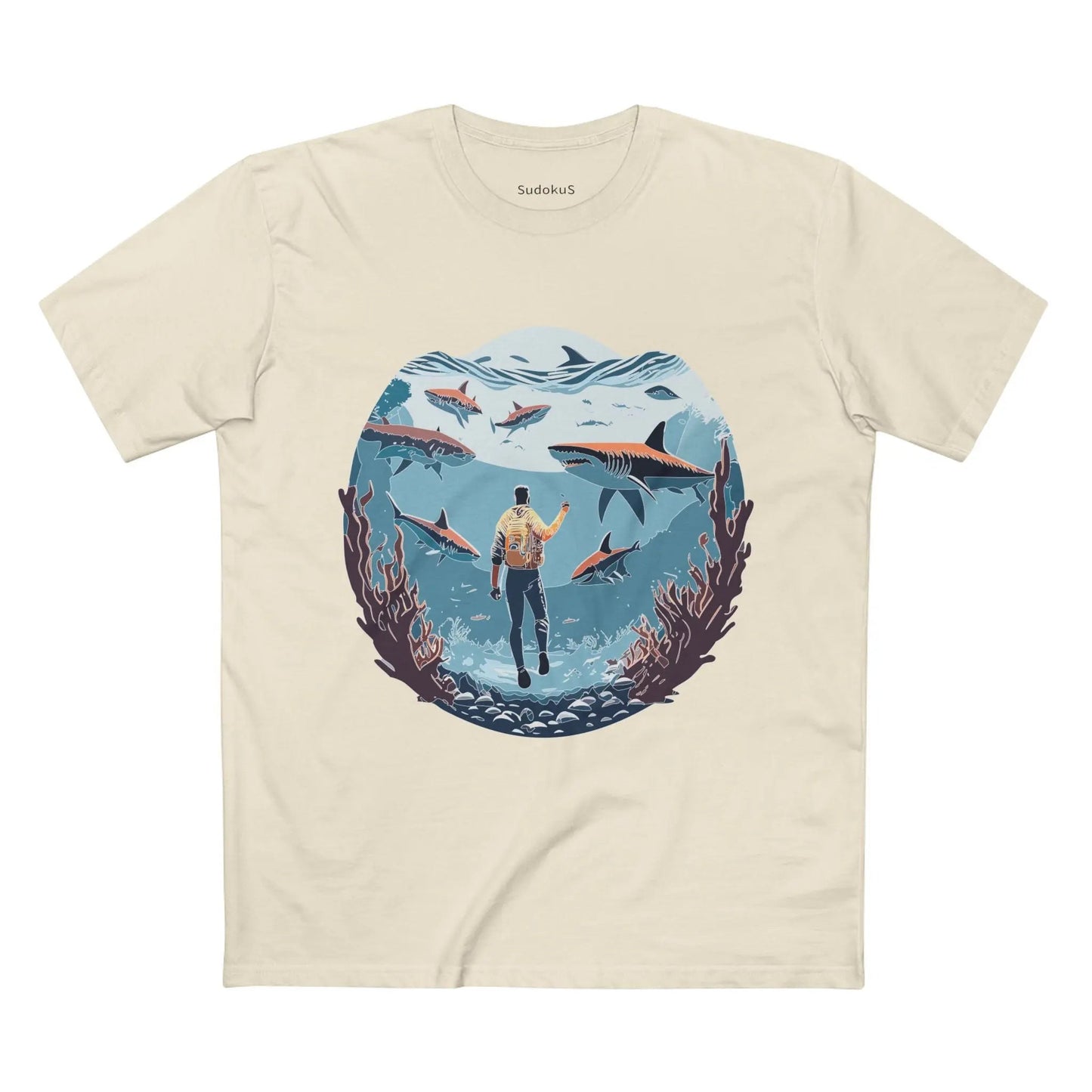 Ocean Coast Graphic Unisex 100 Cotton Staple Tee 4