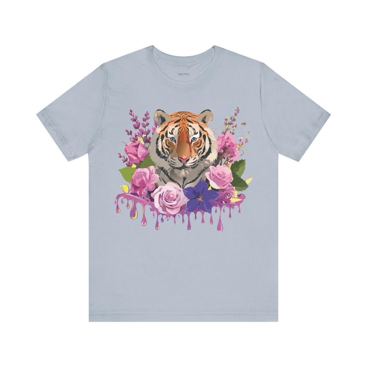 Tiger Graphic Unisex Cotton Bella+Canvas Tee with Art Animal Design e69