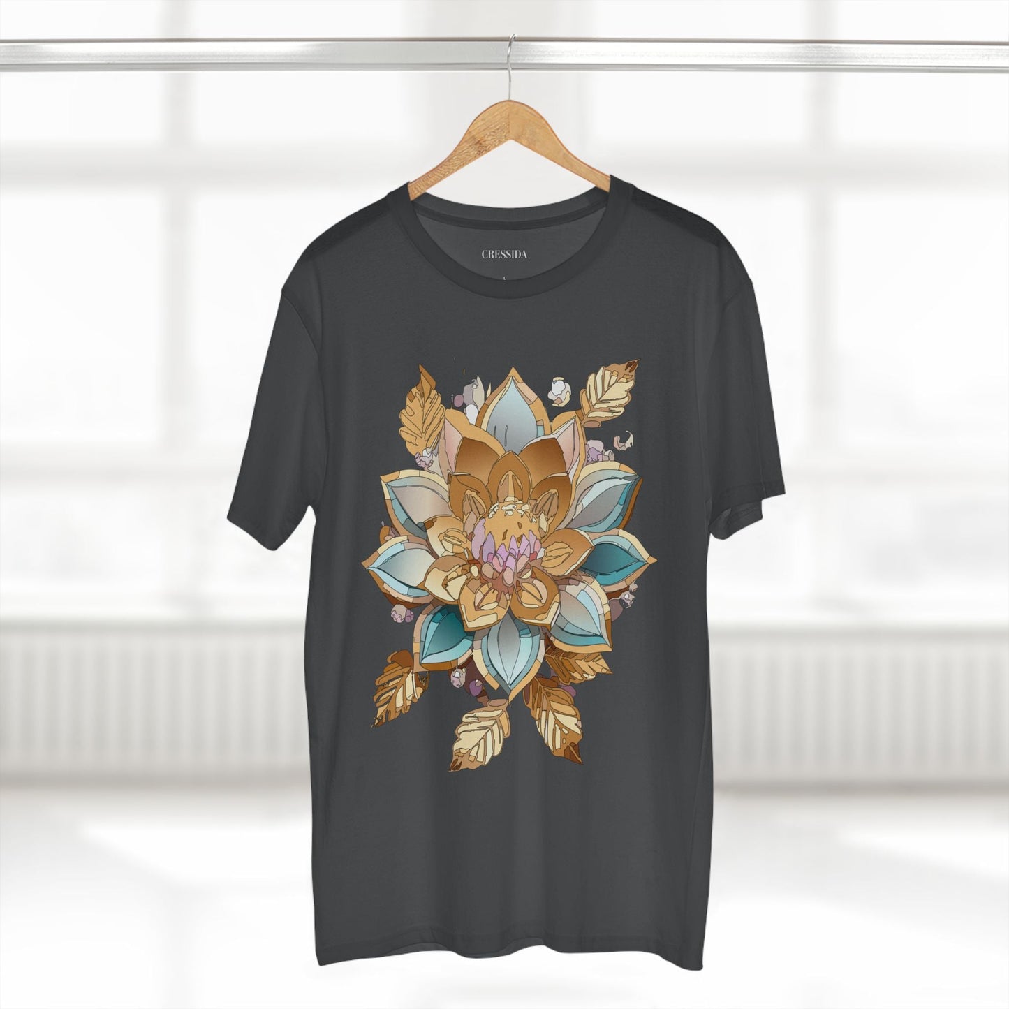 Floral Graphic T-Shirt Unisex 100 Cotton Art Design with Antique Flowers Tee 3