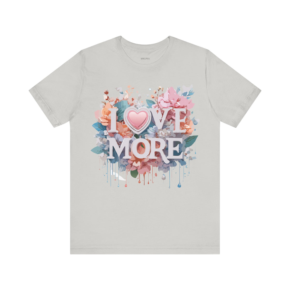 Valentine's Day Graphic Unisex Cotton Bella+Canvas Tee with Floral Art Design d139