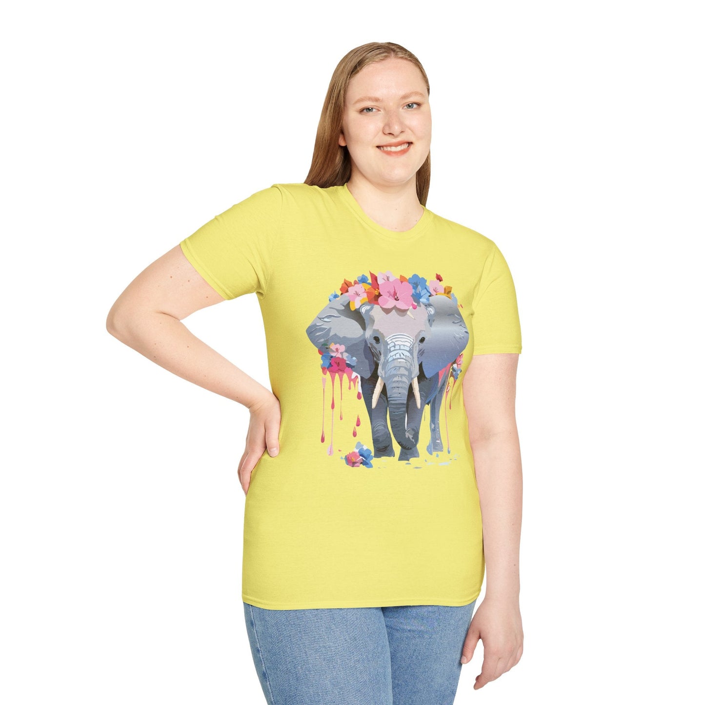 Elephant Graphic T Shirt Unisex Animals Tee Softstyle 64000 Gildan Comfort Breathable