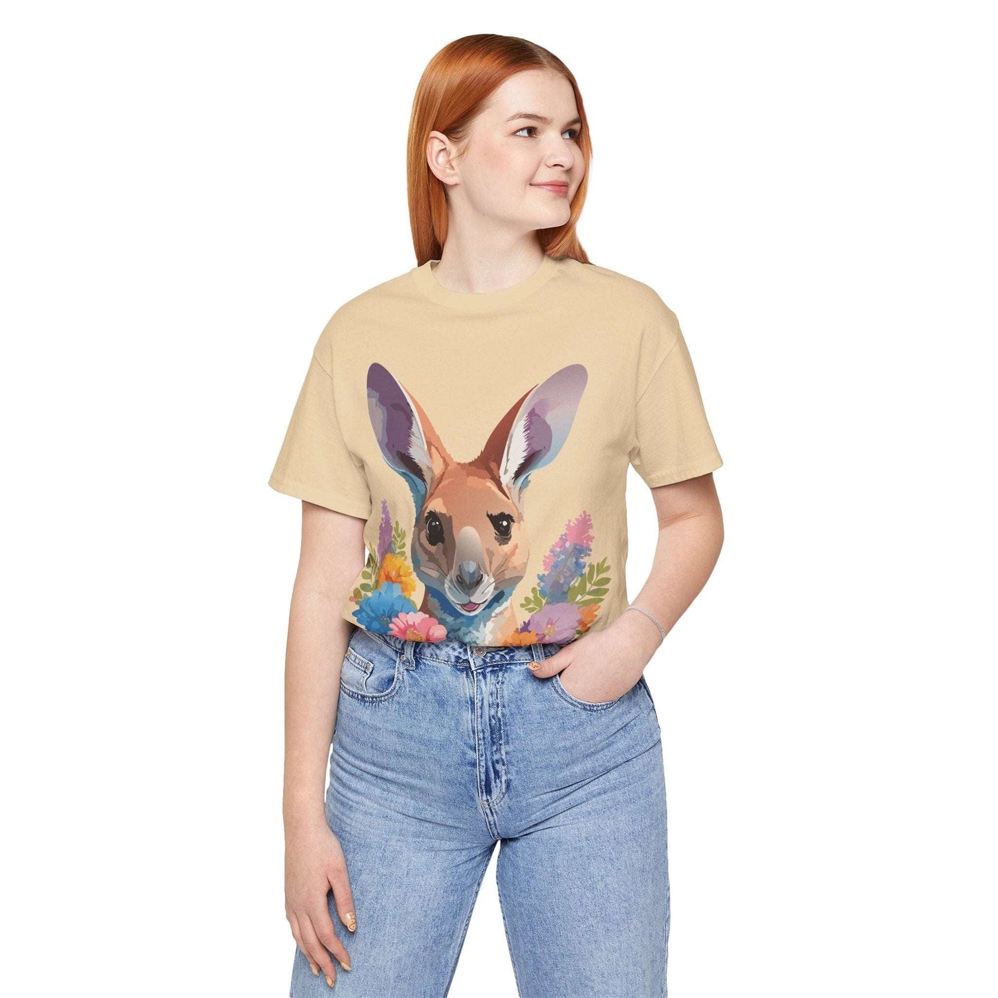 Kangaroo Graphic Unisex 100 Cotton Vintage Animal Artwork Tee 4