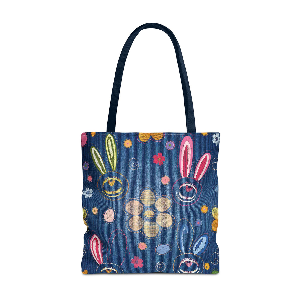 Easter Graphic Design Denim Fabric Imitation Print Unisex Canvas Bag Poly Spun 3 Sizes Tote Bag 204-9
