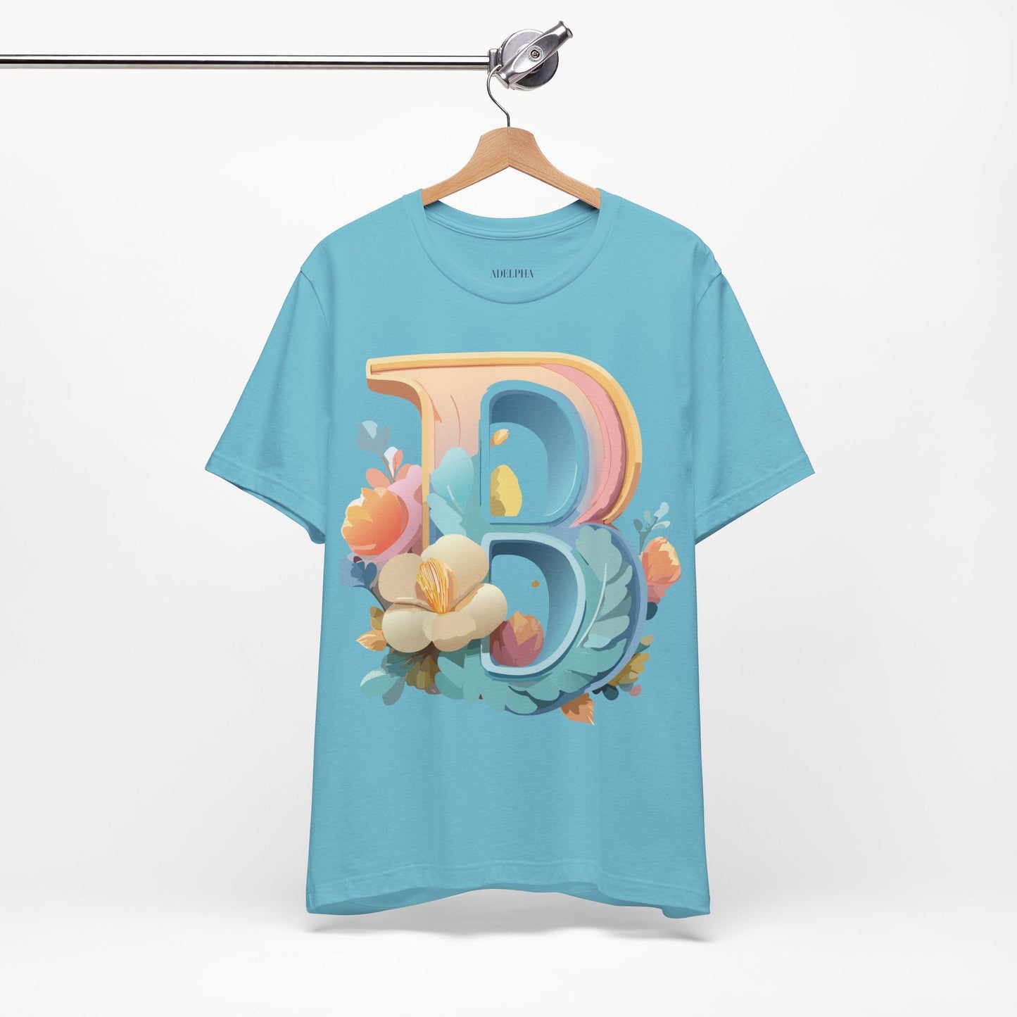 Letter B Graphic Tee Unisex Jersey Short Sleeve Shirt By Adelpha Vintage Artwork