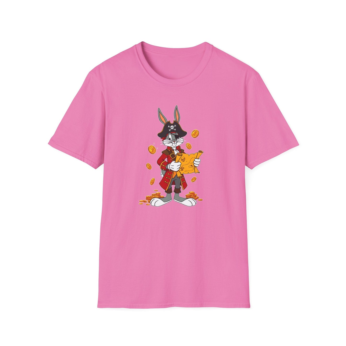 Bugs Bunny Cartoon T Shirt Unisex Gildan Softstyle 64000 Tee With Animated Artwork