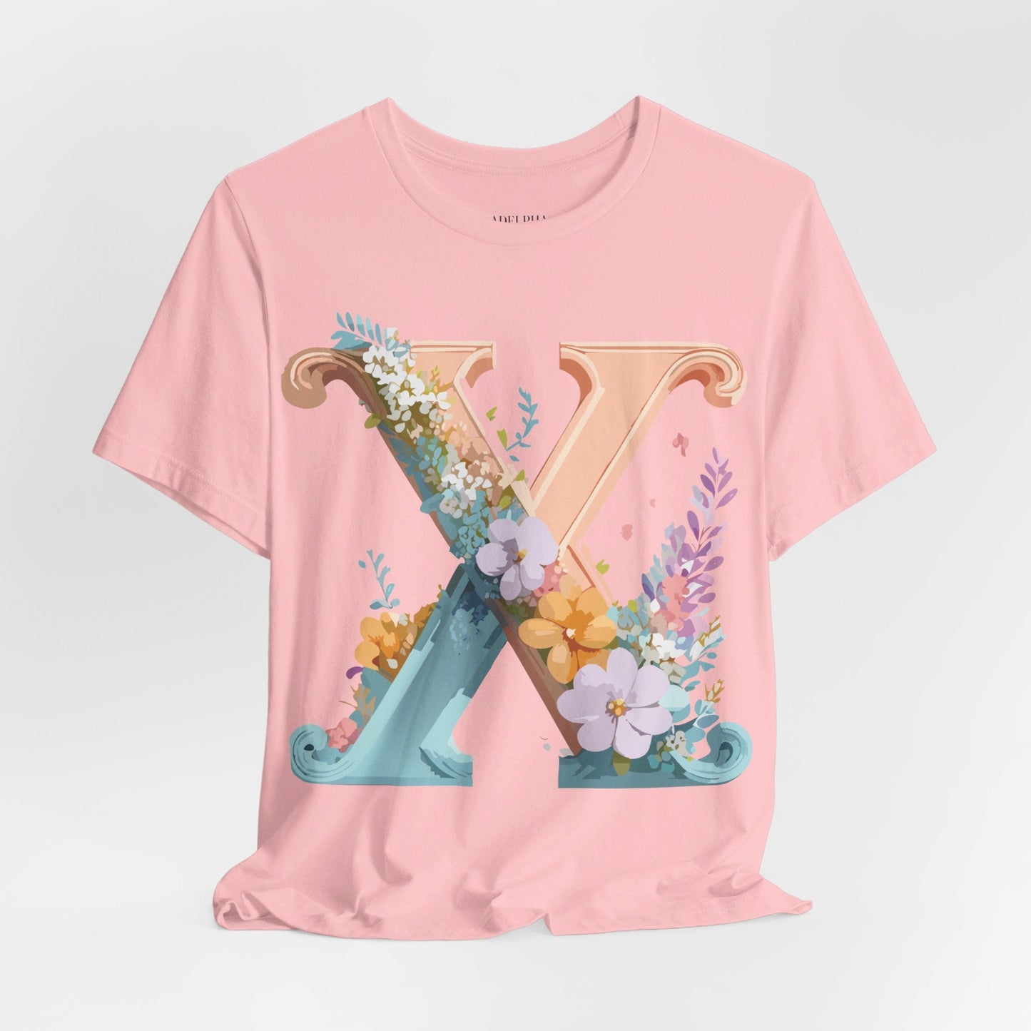 Letter X Shirt Unisex Jersey Graphic Tee By Adelpha With Vintage Inspired Artwork Short Sleeve