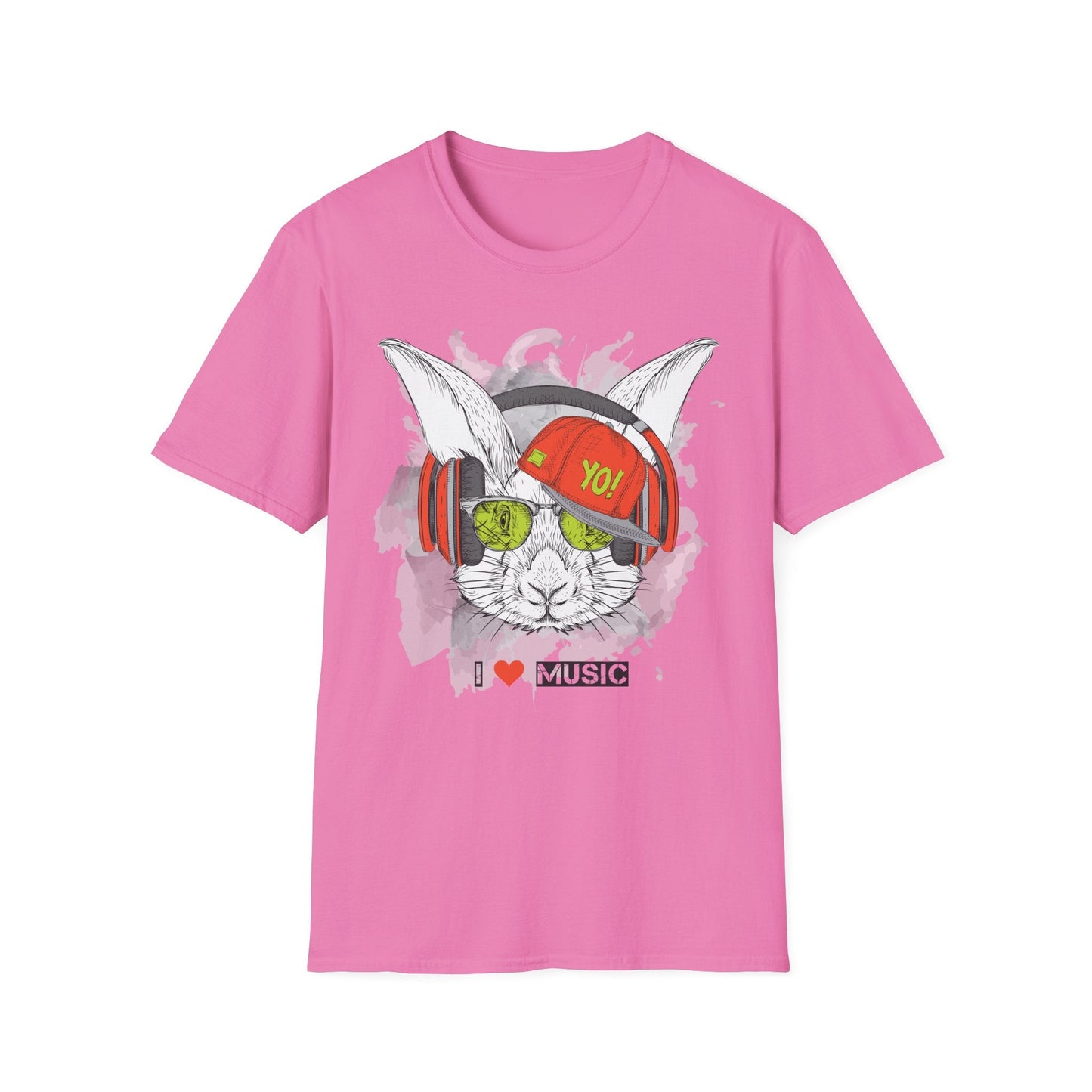 Unisex Music Animals Shirt With Headphones Softstyle Short Sleeve Tee Gildan 64000