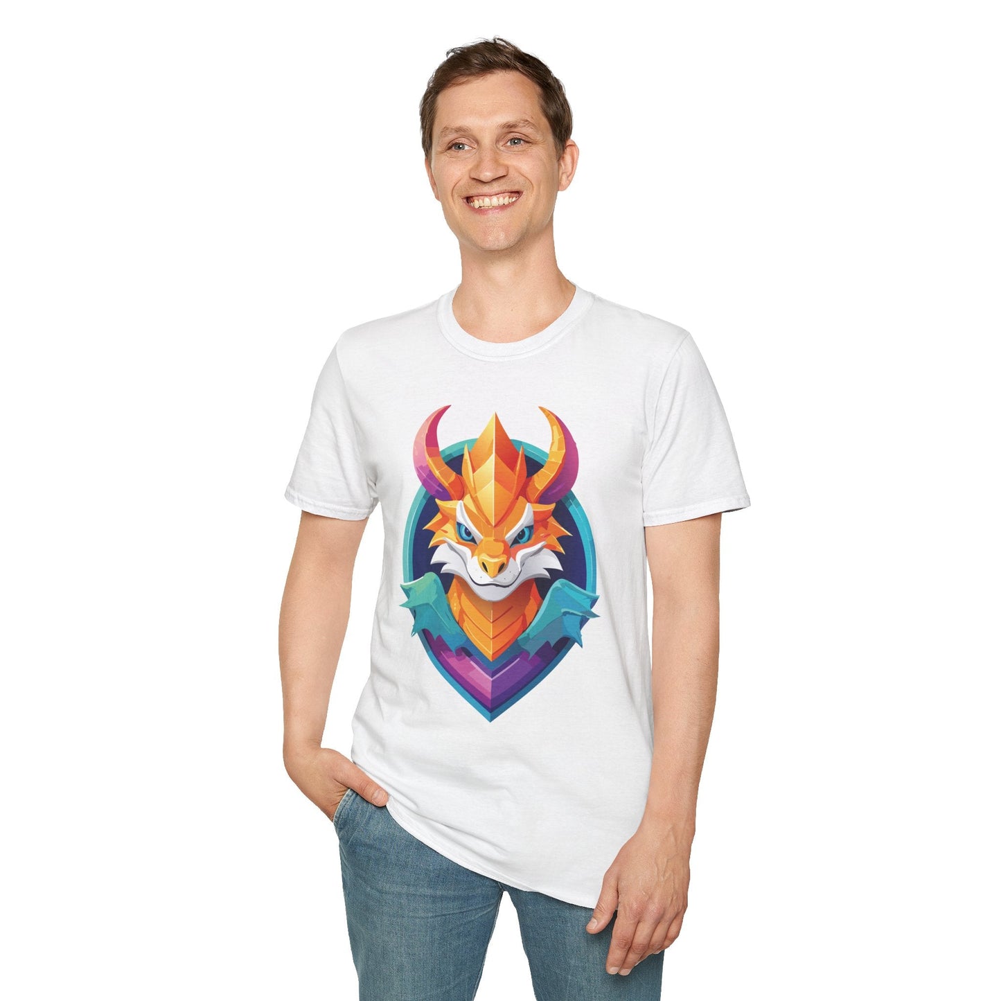 Dragon Graphic Unisex Cotton Softstyle Art Design Tee With Animals 4