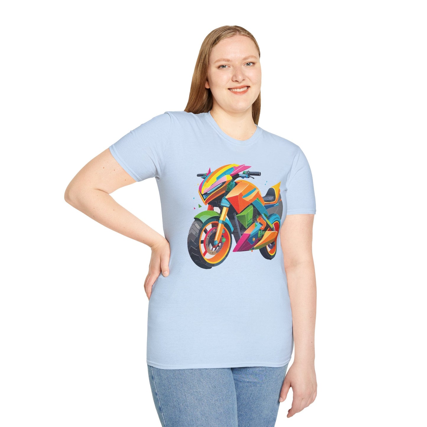 Unisex Bike T Shirt Moto Shirt MTB T Shirt With Art Design Softstyle Cotton Tee For Enthusiasts