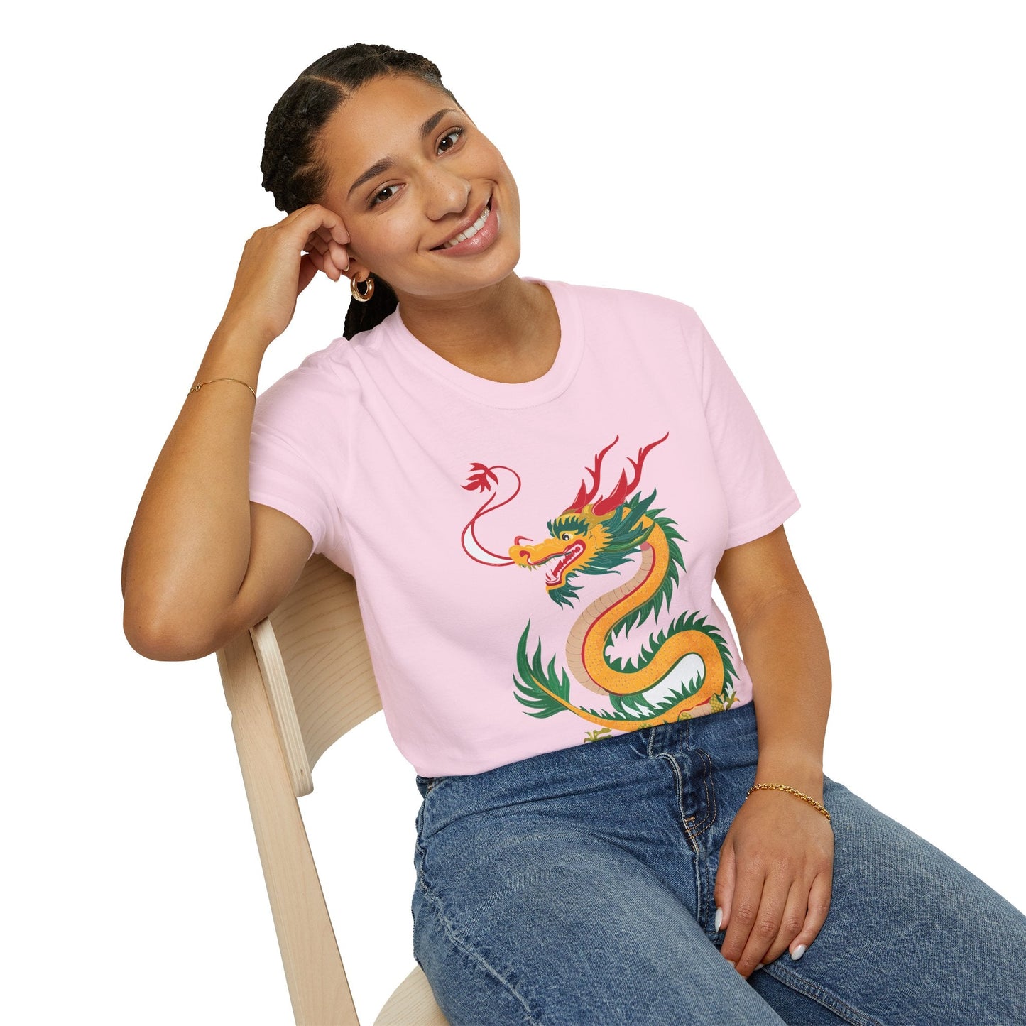 Dragon Graphic Unisex Cotton Softstyle Art Design Tee With Animals 7