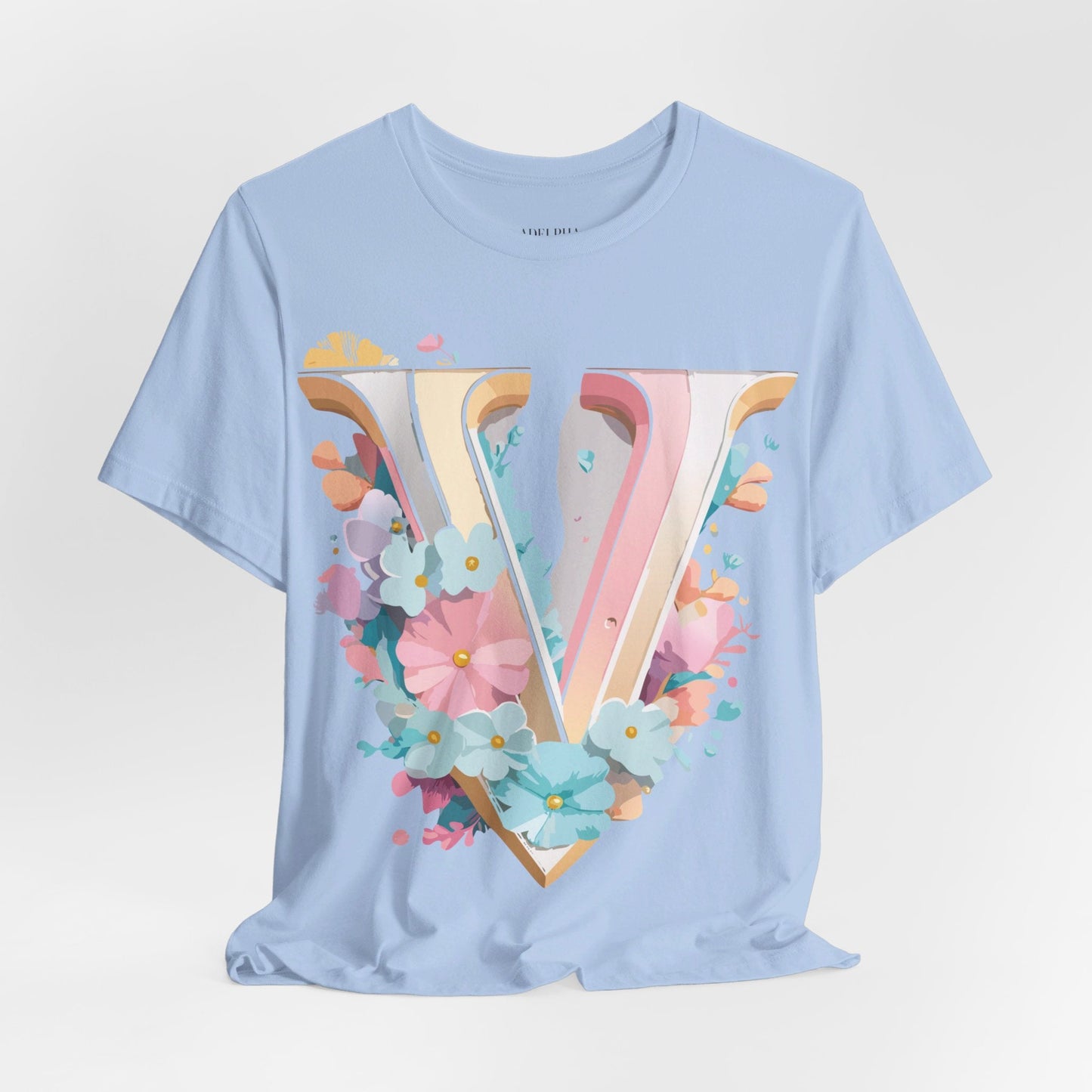 Adelpha Letter V Shirt Graphic Tee Unisex Jersey Short Sleeve Vintage Inspired Design