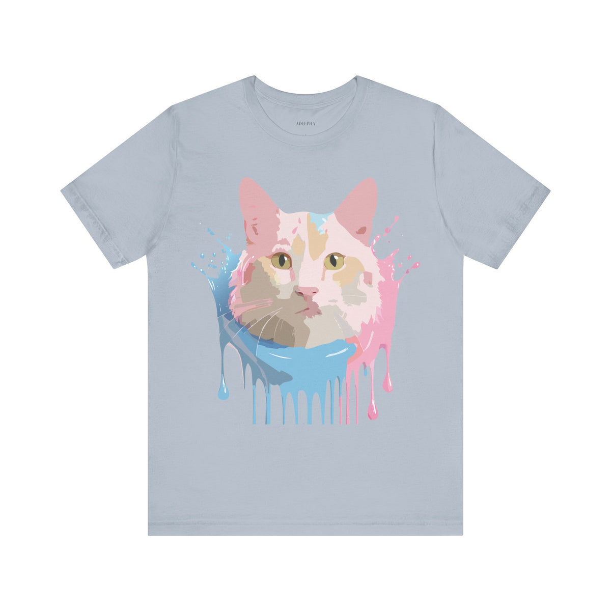 Cat Graphic Unisex Cotton Bella+Canvas Tee with Art Animal Design e207