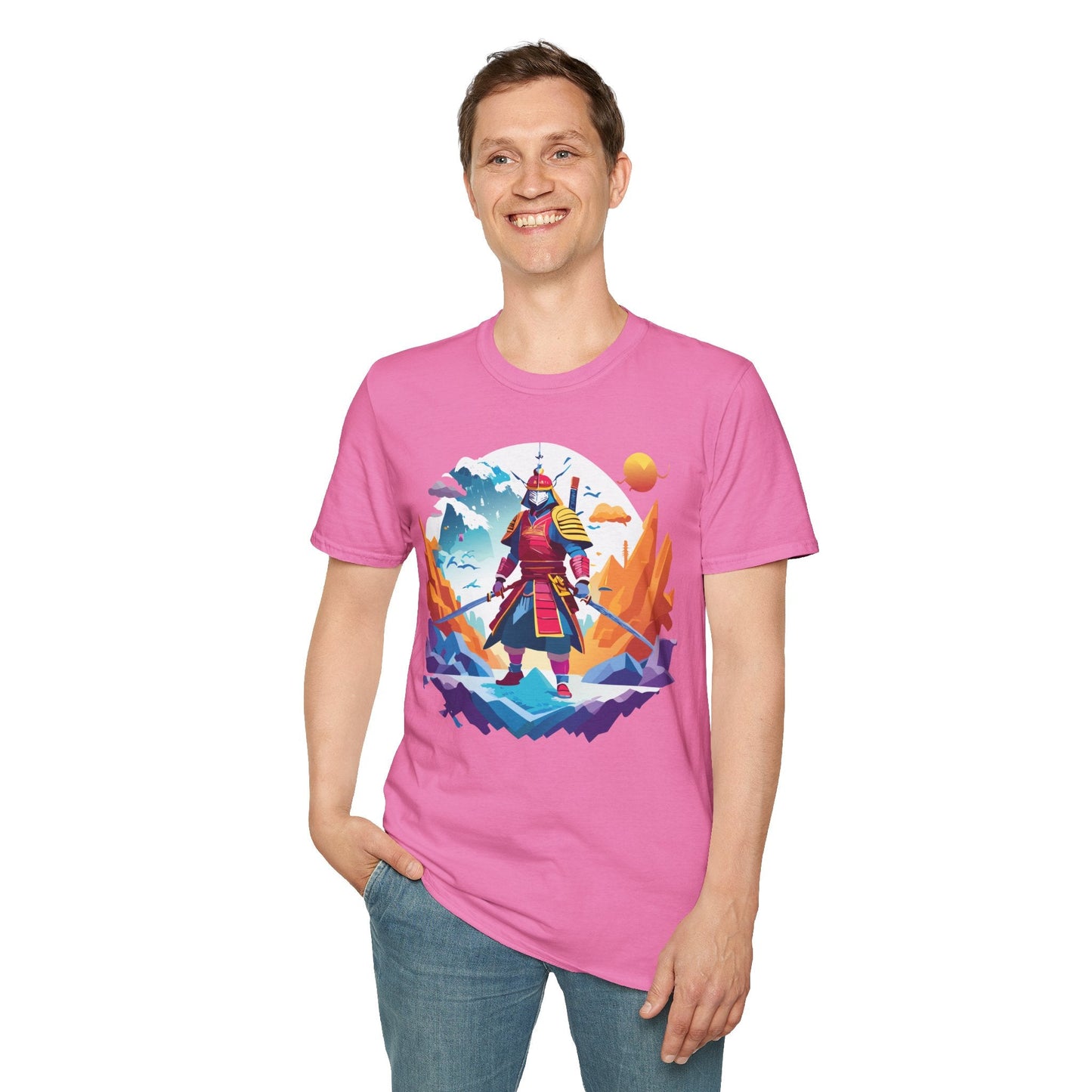 Samurai Shirt Unisex Short Sleeve T Shirt Gildan Softstyle 64000 100 Percent Ring Spun Cotton Tee