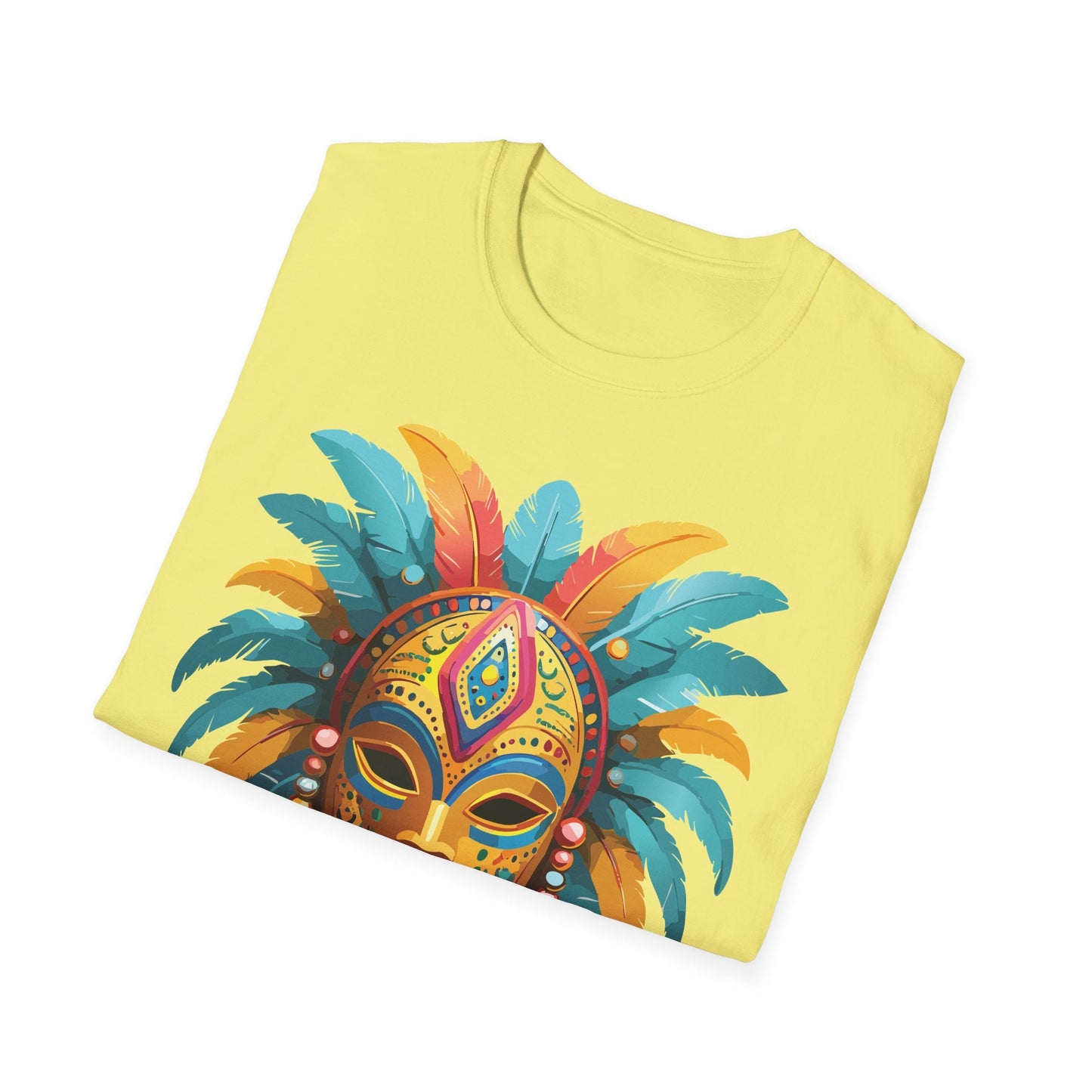 Unisex Mask Tee Shirt Masquerade Design Softstyle Gildan 64000 Comfortable Cotton Tee