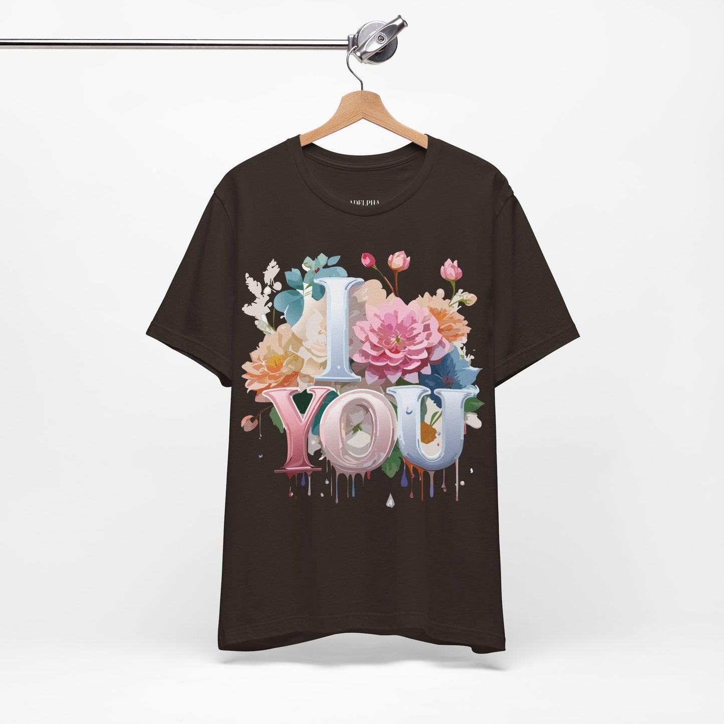Valentine Day Graphic Unisex 100 Cotton Vintage Artwork with Love and Flower Design Tee 1