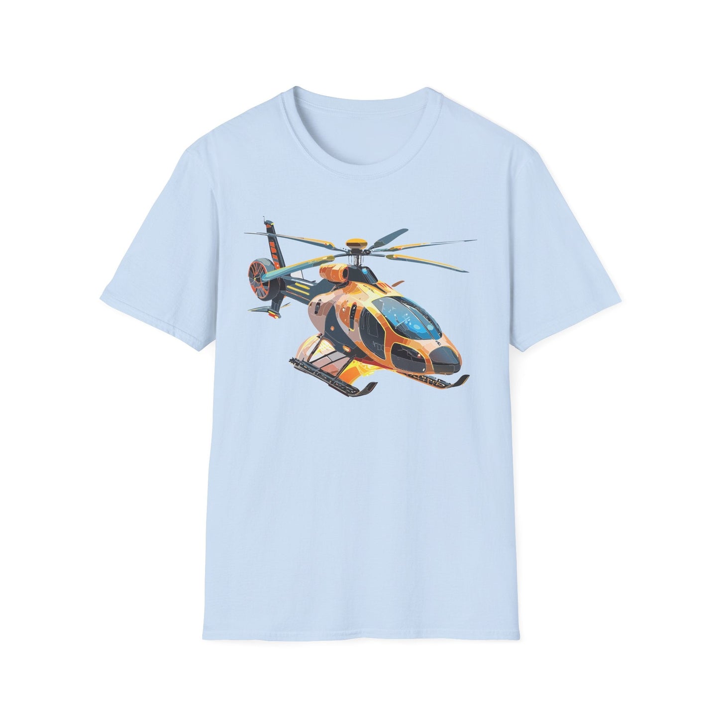 Unisex Helicopter Chopper T Shirt Softstyle 64000 Gildan Durable Lightweight Tee Design