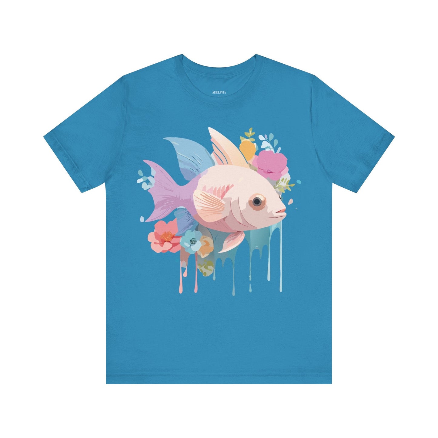 Adelpha Fish Graphic Tee Unisex Jersey Short Sleeve Vintage Art Design Tee Shirt Premium Quality