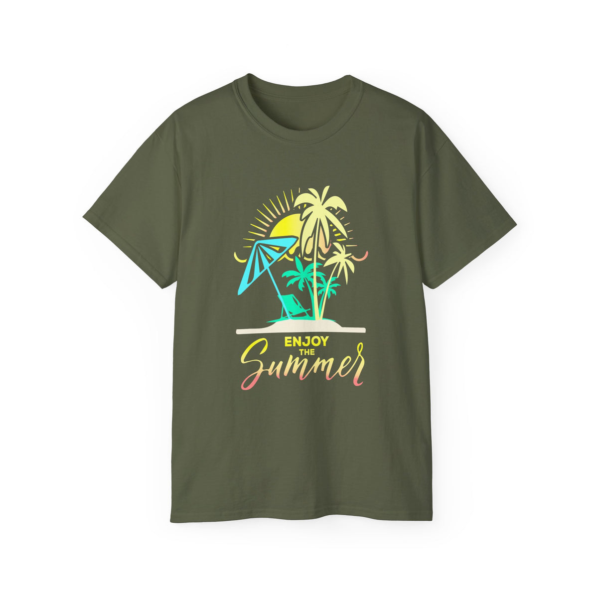 Enjoy the Summer palm trees surfboard tee | Summer T-Shirt