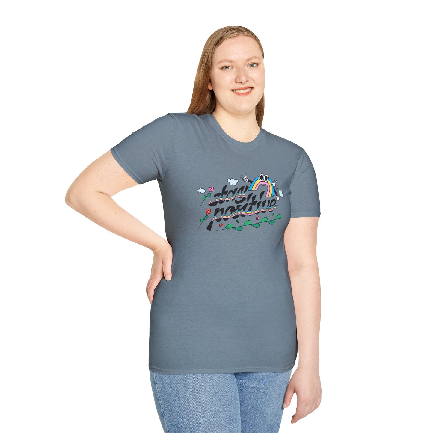 Positive Slogan T Shirts Unisex Softstyle Tee With Positive Words And Good Quotes Gildan 64000