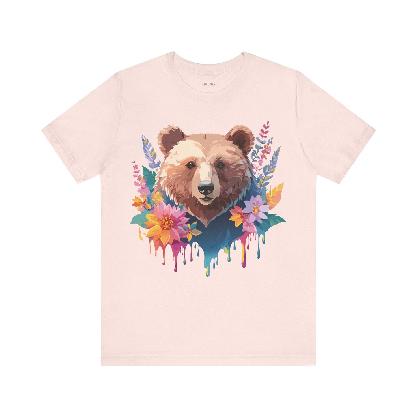 Bear Graphic Unisex 100 Cotton Short Sleeve Art Design Vintage T-Shirt 5