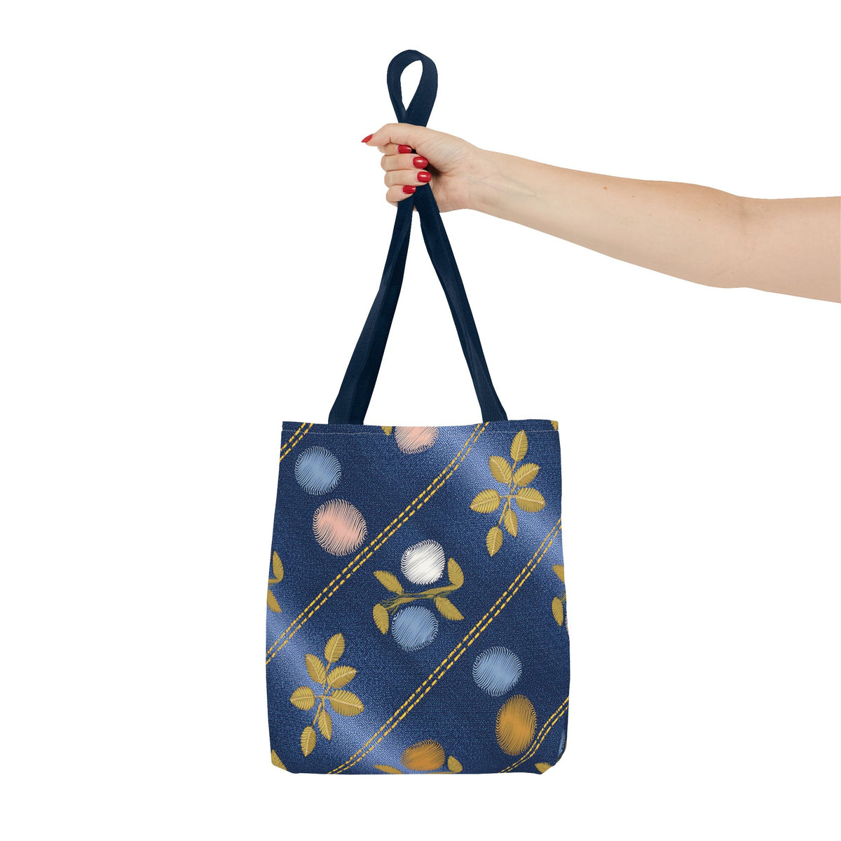 Denim Fabric Imitation Print Unisex Canvas Bag Poly Spun 3 Sizes Tote Bag 122