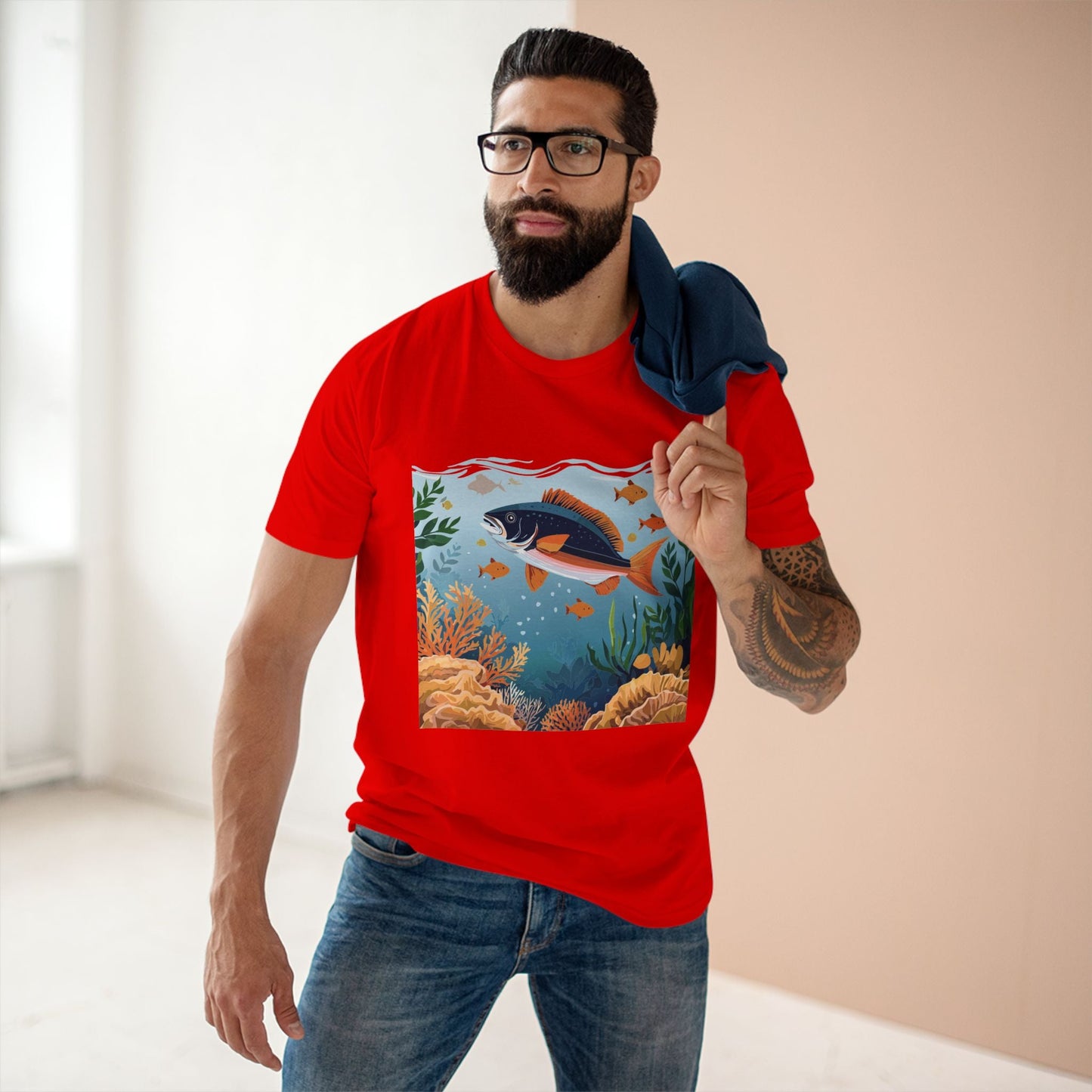 Ocean Shirt Unisex Premium Cotton Tee With Original Art Design From Retro2Nova Art Collection
