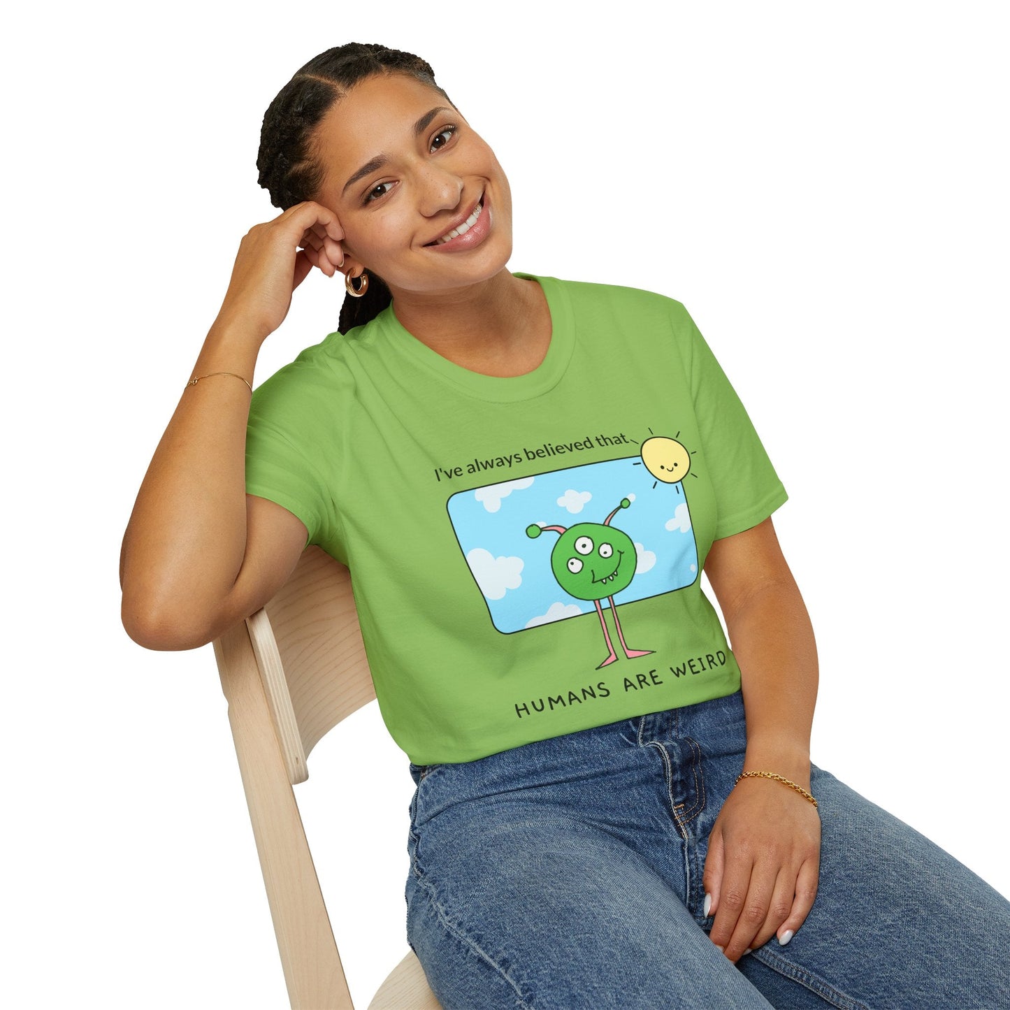 Alien Cartoon Humans Are Weird TShirt
