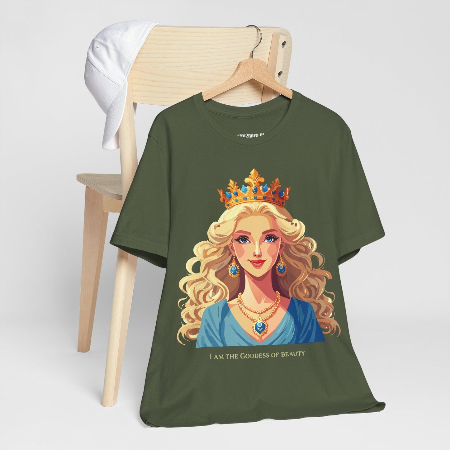 Goddess Graphic Cotton Tee Unisex Short Sleeve By Retro2Nova Original Art Vintage Inspired
