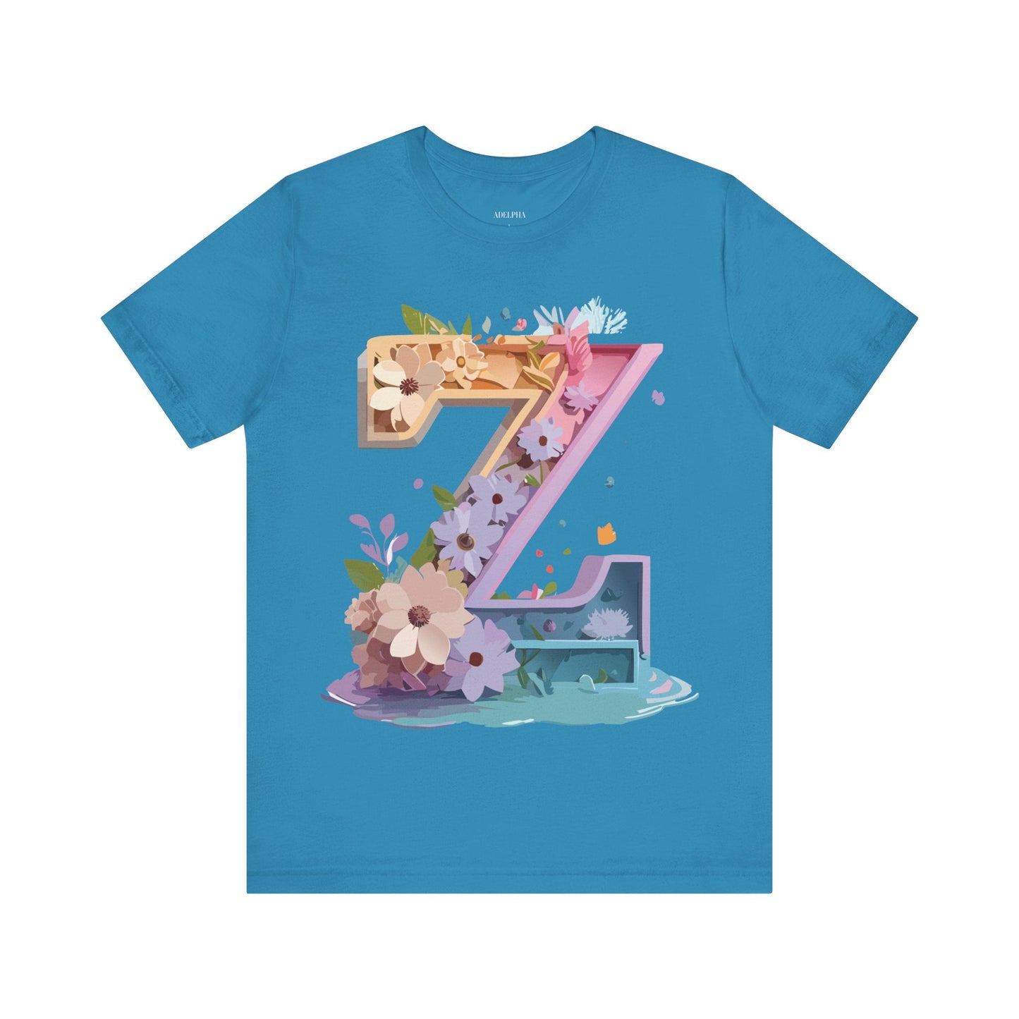 Letter Z Shirt Unisex Graphic Tee Adelpha Vintage Inspired Artwork Short Sleeve Jersey