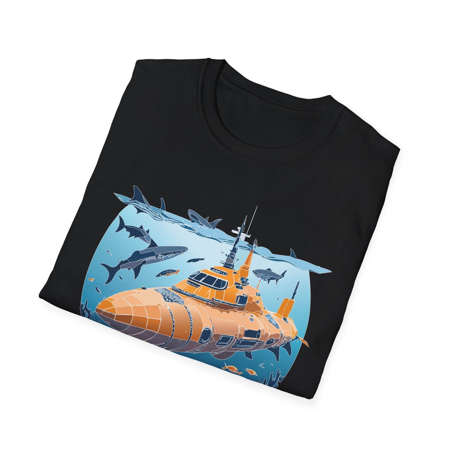 Ocean Graphic Tee Shirt Unisex Softstyle 64000 Gildan Lightweight Breathable Ocean Design U Boat