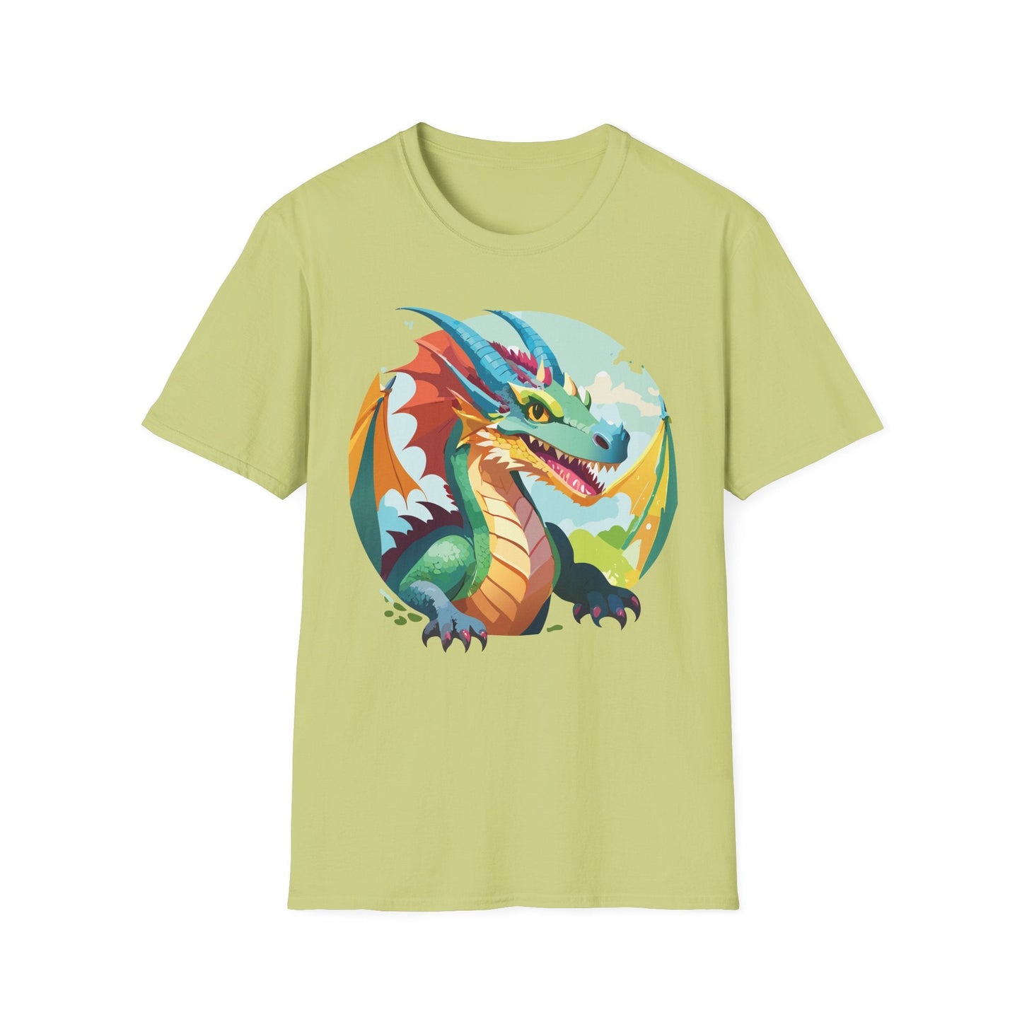 Unisex Dragon Graphic Tee By Gildan Softstyle 64000 Short Sleeve Cotton Tee Art Design
