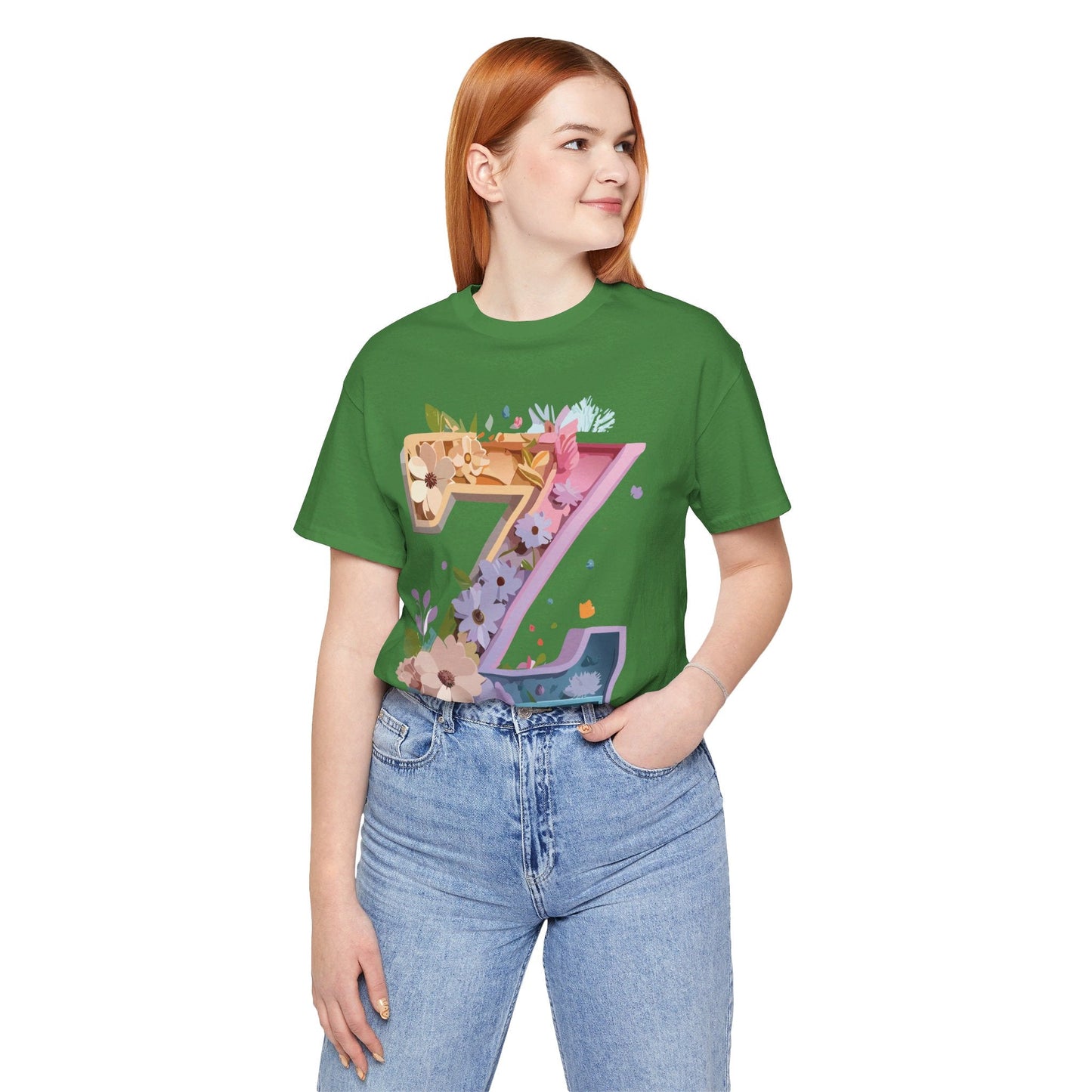 Letter Z Shirt Unisex Graphic Tee Adelpha Vintage Inspired Artwork Short Sleeve Jersey